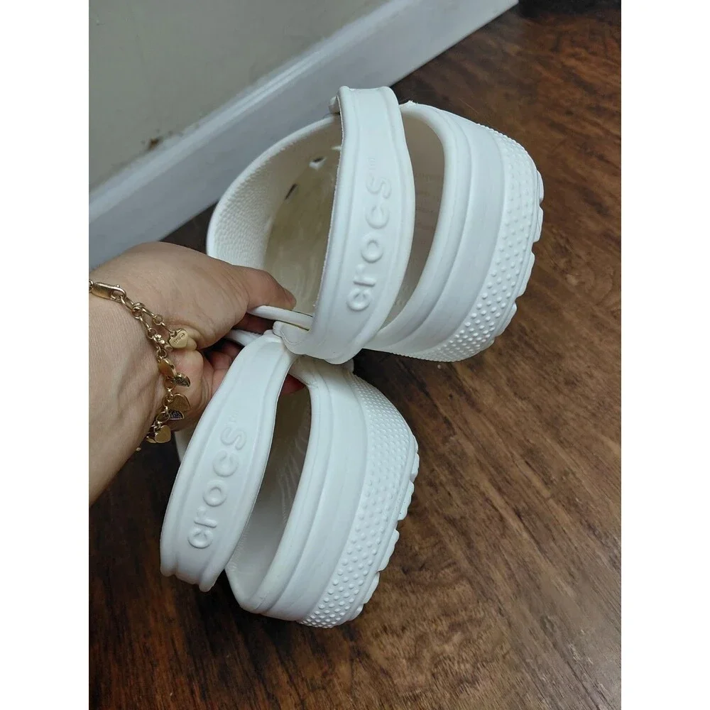 Crocs Classic Men Size 11 Sandals White Comfort Lightweight